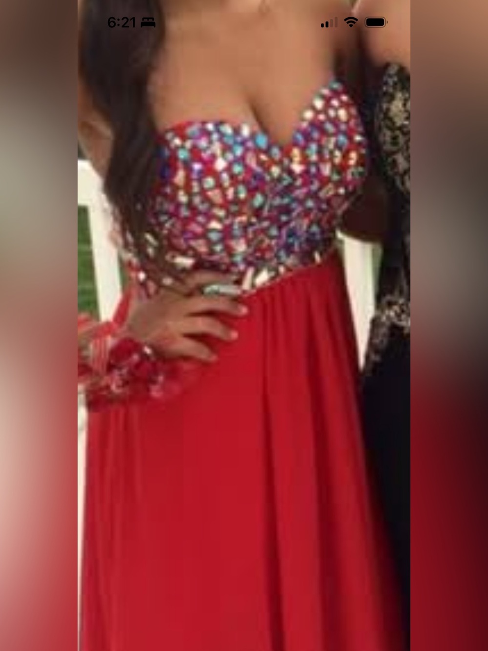 Red custom made Prom Dress, Night out, Party Open Back& Sides Sz 4 - Picture 3 of 15